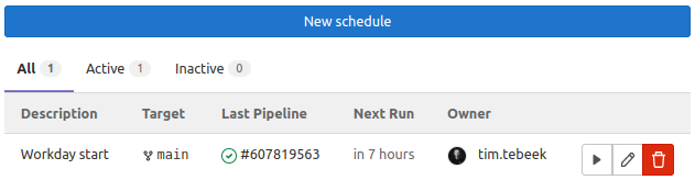Pipeline Schedules
