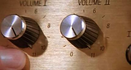 Guitar amp volume control that goes to 11. Taken from the Spinal Tap film